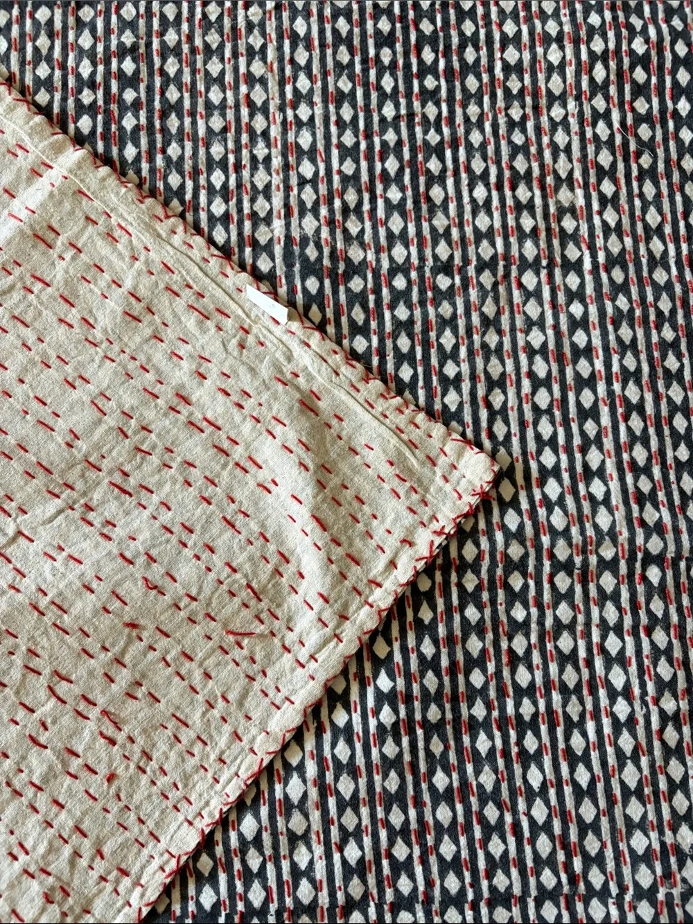 Vintage Cotton Block Print Quilt